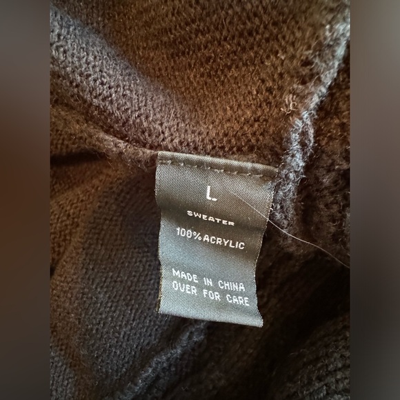 IZ Byer Ribbed Open Drape Front Asymmetrical Cardigan – Black, Size Large - Picture 15 of 16